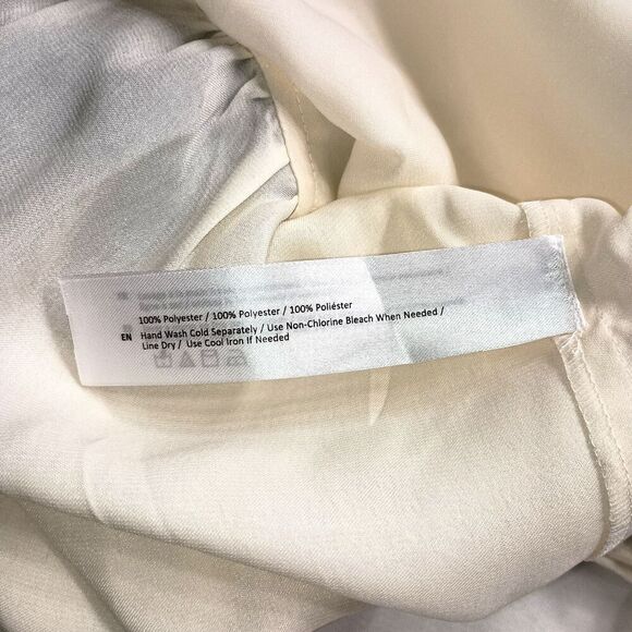 Band Of The Free Top Medium Silky Ivory Boho Neutral V-neck Poet - Picture 6 of 9